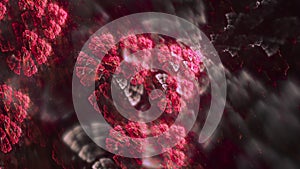 Abstract fractal ruby at the depth photo