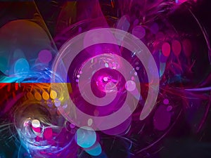 Abstract fractal science wallpaper curve futuristic energy, pattern digital design beautiful, disco, party