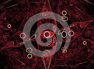 Abstract fractal shapes and circles background