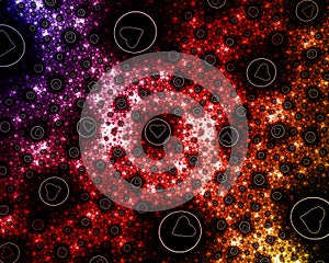 Abstract fractal Valentine's day background with hearts