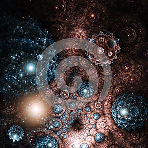 Abstract fractal virus illustration