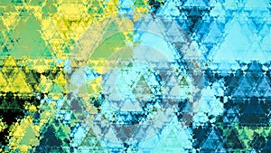 Abstract fractal yellow and blue orthography sierpinski or sierpinski triangle