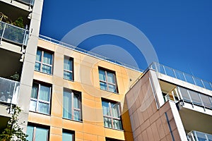 Abstract fragment of contemporary architecture. Residential modern building