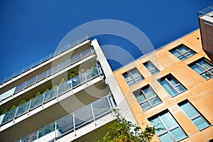 Abstract fragment of contemporary architecture. Residential modern building