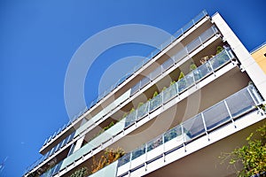 Abstract fragment of contemporary architecture. Residential modern building