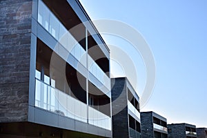 Abstract fragment of contemporary architecture. Residential modern building