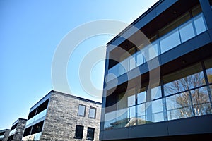 Abstract fragment of contemporary architecture. Residential modern building