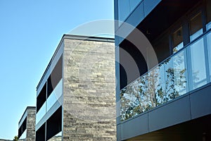 Abstract fragment of contemporary architecture. Residential modern building