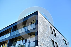 Abstract fragment of contemporary architecture. Residential modern building