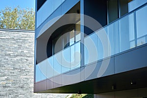 Abstract fragment of contemporary architecture. Residential modern building