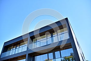 Abstract fragment of contemporary architecture. Residential modern building