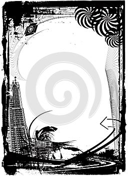 Abstract Frame with Building