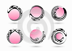 Abstract Frame Set. Set of circular Frames