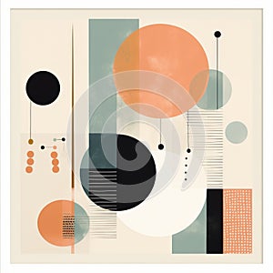 Abstract Print With Geometric Balance And Soft Pastel Colors
