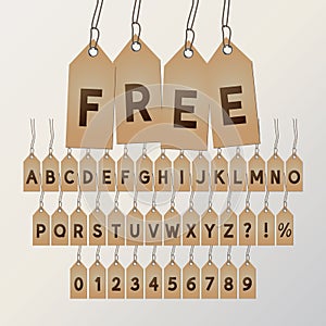 Abstract Free Tag Font and Numbers