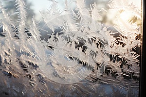 Abstract frosted glass background with distinct frosty texture, ideal for design and decor use