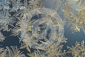 Abstract frosty pattern on glass