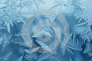 Abstract frosty pattern on glass, background texture