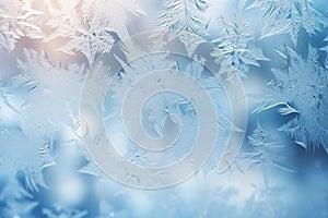 Abstract frosty pattern on glass, background texture.