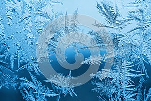 Abstract frosty pattern on glass, background texture