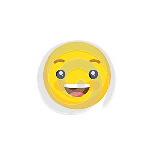 Abstract funny flat style emoji emoticon face illustration icon