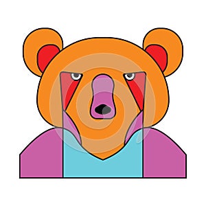 Abstract funny panda color portrait for print design. Funny vector illustration