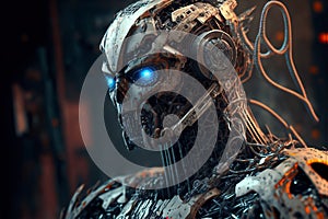 Abstract furistic AI Android robot, Humanoid technology concept, Generative AI