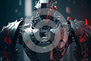 Abstract furistic AI Android robot, Humanoid technology concept, Generative AI