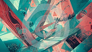 Abstract Fusion of Geometric and Organic Forms