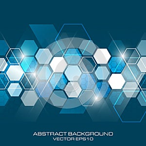 Abstract future business background with hexagonal pattern.