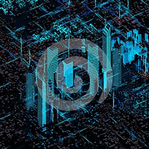 Abstract future city photo