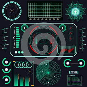 Abstract future, concept vector futuristic blue virtual graphic touch user interface HUD. For web, site.