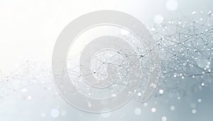 Abstract future network structure. Data tech concept with connection points. Digital lines form web structure with light bokeh