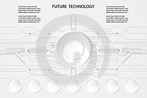 Abstract future technology circle and the circuit background Concept innovation Flow chart connect digital line engineering in wor