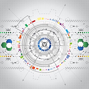 Abstract future technology design background, vector illustration