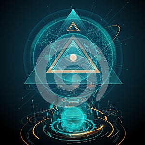 Abstract futuristic all seeing eye illustration photo
