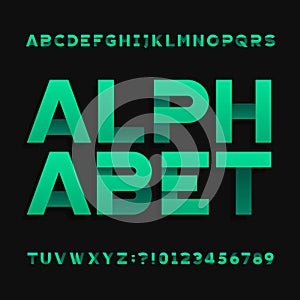 Abstract futuristic alphabet typeface. Type letters and numbers.