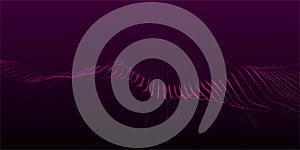 Abstract digital particle wave. Futuristic dotted wave. Technology background vector. Vector illustration