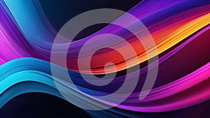 Abstract futuristic background with blue and purple light waves. Modern design with dynamic curves