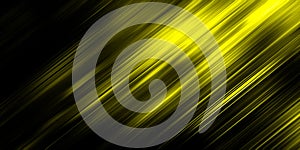 Abstract futuristic background. Bright Yellow motion blur lines set against a black background