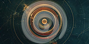 Abstract futuristic background with circles and lines. Technology concept