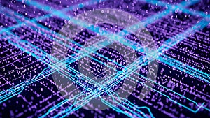 Futuristic Global Data Network with Binary Code