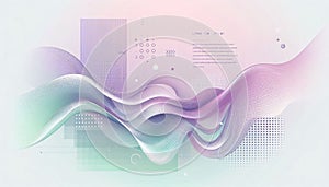 Serene Futuristic Aesthetics: Abstract Background with Halftone Patterns and Floating Typography