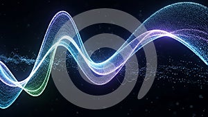 Abstract Digital Waveform of Glowing Particles
