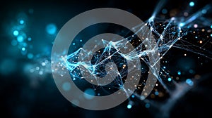 Abstract Glowing Network and Data Connections