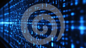 Futuristic Blue Digital Data Stream Background