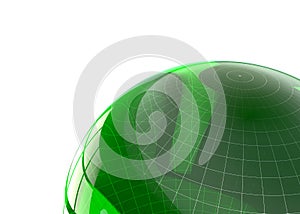 Abstract futuristic background green glass geometric shapes. Isolated background