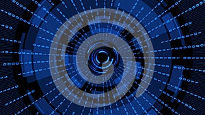 Abstract futuristic background of matrix style binary code built into HUD elements - digital systems technology theme
