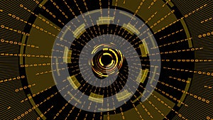 Abstract futuristic background of matrix style binary code built into HUD elements - digital systems technology theme