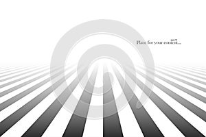 Abstract futuristic background with perspective. Black and white lines pattern